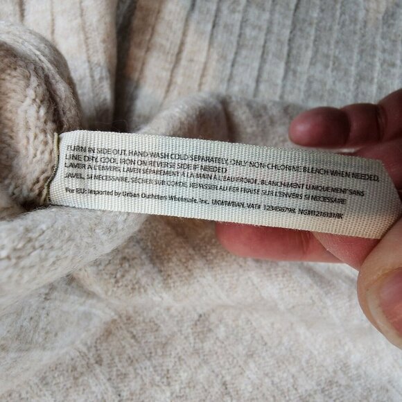 Free People NEW Around the Clock Pullover Sweater Ribbed Women's Medium Oatmeal - Picture 10 of 12